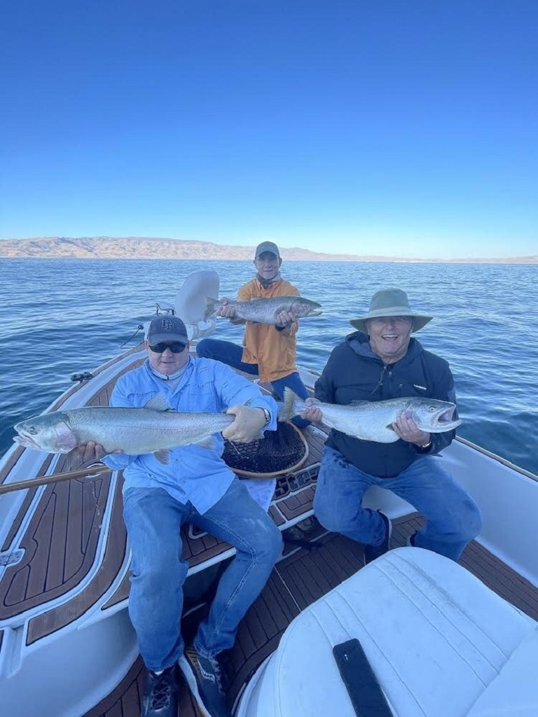 Fly Fishing Pyramid Lake - 3 Lahontan Cutthroat Trout to the Boat
