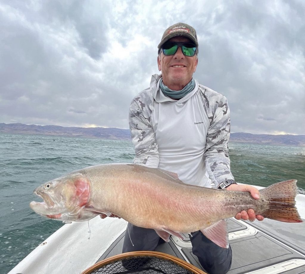Fly Fishing Boat Charter Pyramid Lake - 20lbs Lahontan Cutthroat Trout 10-23
