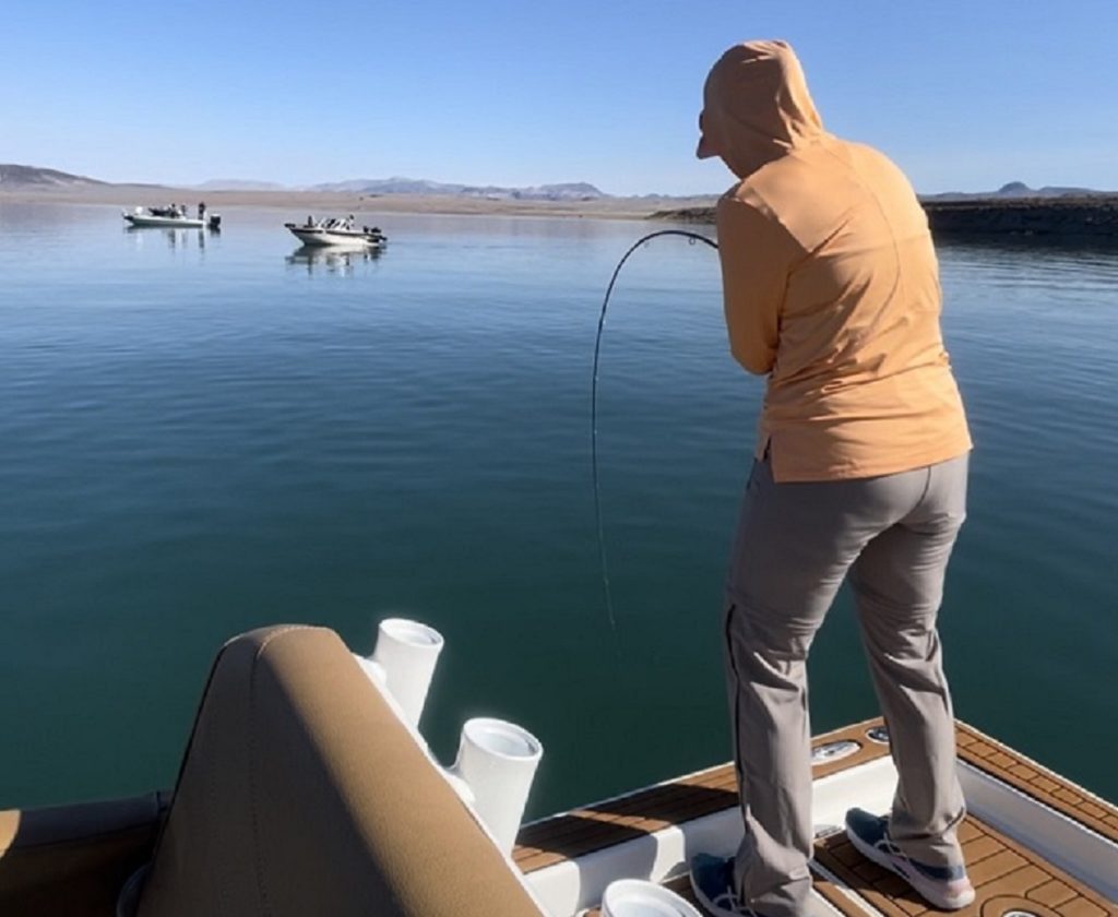 Fish On - Pyramid Lake Fly Fishing Lacey's Guide Service 1-23