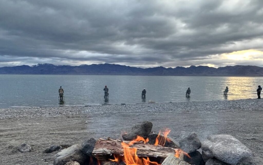 Fly fishing Pyramid Lake - Ladder fisherman March 2024