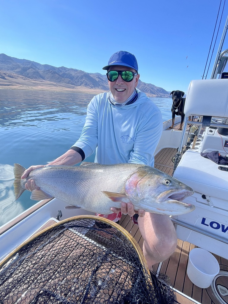 Fly fishing Pyramid Lake - Lahontan Cutthroat Trout 20.5 LBS - Pilot Peak - June 2024