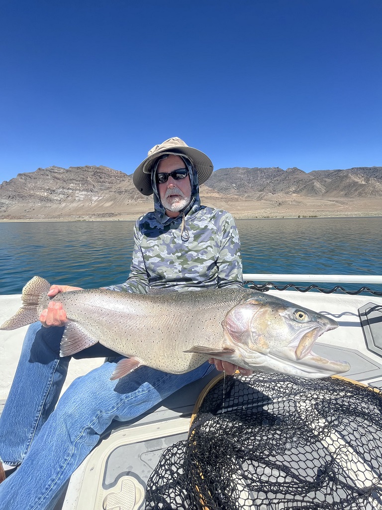 Fly fishing Pyramid Lake - Lahontan Cutthroat Trout 24.2 LBS - Pilot Peak - June 2024