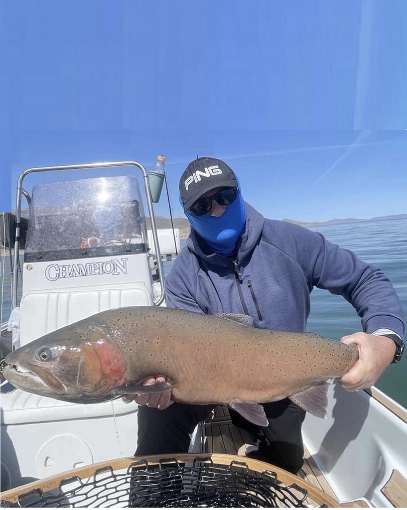 Pryamid Lake Fishing Guides - 22Lbs Lahontan Cutthroat Trout April 2022