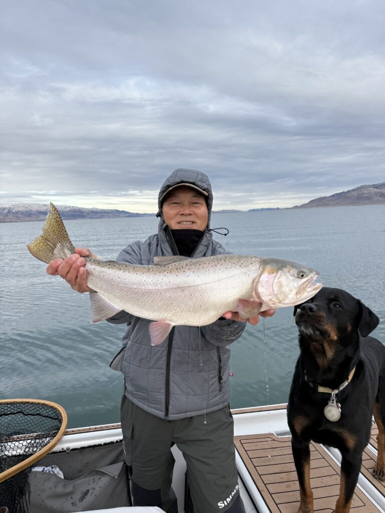 Fly Fishing Pyramid Lake 24 lbs Lahontan Cutthroat Trout December 2024