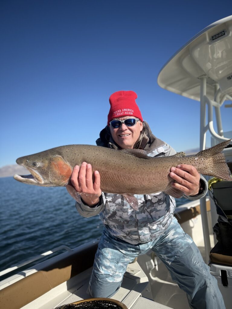 Fly Fishing Pyramid Lake 2025 January 19.5 LBS Summit Lahontan Cutthroat Trout