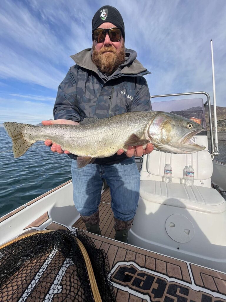 Fly Fishing Pyramid Lake - December 2024 Lahontan Cutthroat Trout Lacey's Guide Service