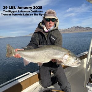 January 2025 Fly Fishing Pyramid Lake 29 lbs Lahontan Cutthroat Trout - Largest fish Caught on a Fly