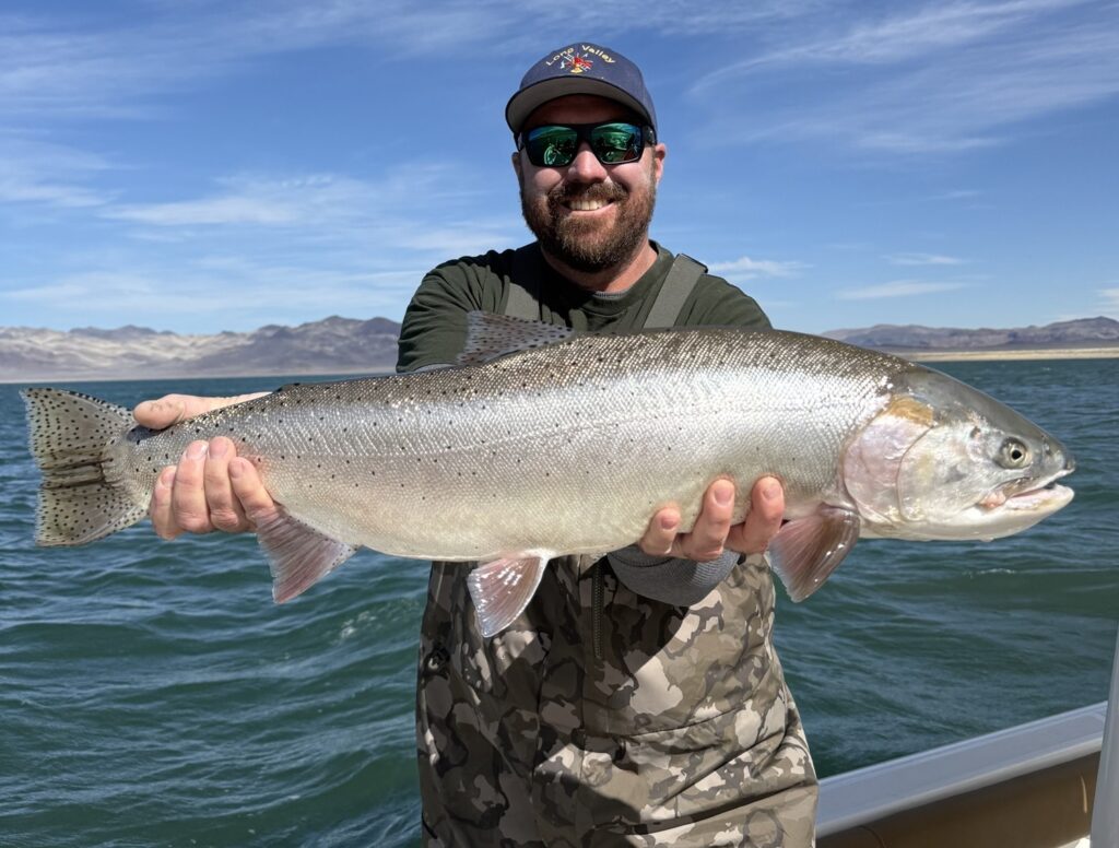 Fly Fishing Pyramid Lake -February 2025 Big Pilot Peak Lahontan Cutthroat Trout