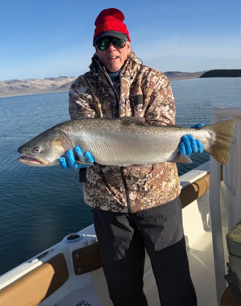 Fly Fishing Pyramid Lake February 2025 - Big Pilot Peak Lahontan Cutthroat Trout