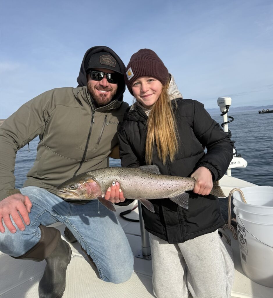 Fly Fishing Pyramid Lake - January 2026 - Father and Daughter
