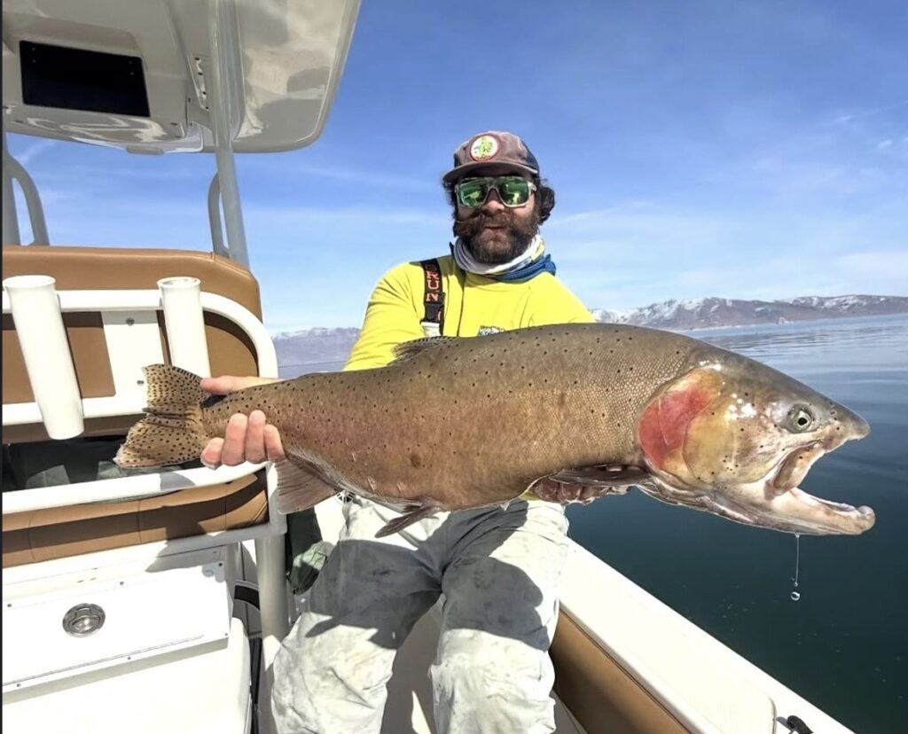 Fishing Pyramid Lake in February 2026 - Lahontan Cutthroat Trout - 18 lbs Pilot Peak