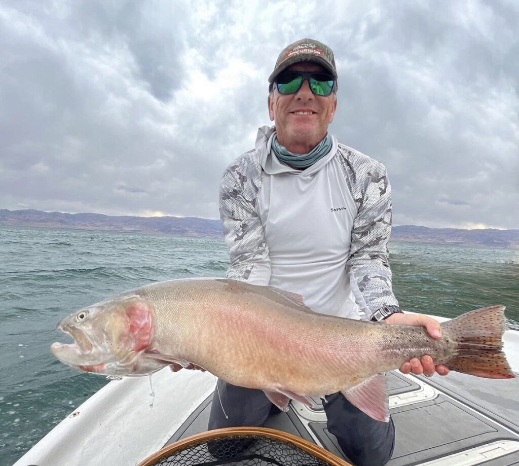 Fly Fishing Boat Charter Pyramid Lake - 20lbs Lahontan Cutthroat Trout -Best Time to Fish Pyramid Lake